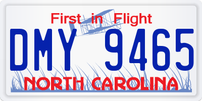 NC license plate DMY9465
