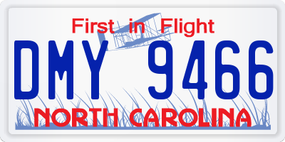 NC license plate DMY9466