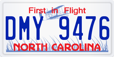 NC license plate DMY9476