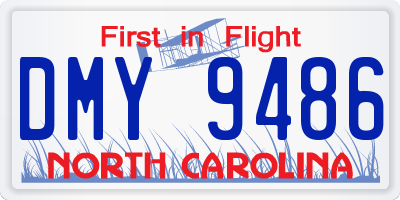 NC license plate DMY9486