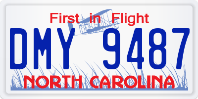 NC license plate DMY9487