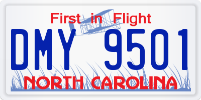 NC license plate DMY9501