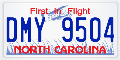 NC license plate DMY9504