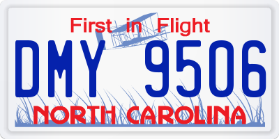 NC license plate DMY9506
