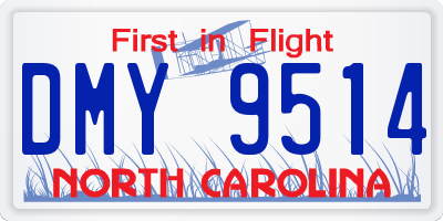 NC license plate DMY9514