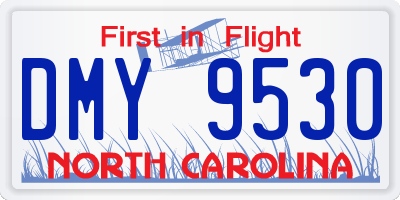 NC license plate DMY9530