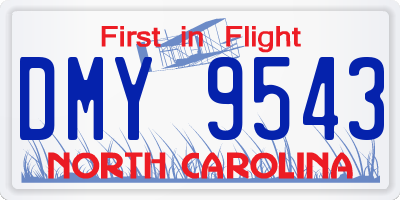 NC license plate DMY9543