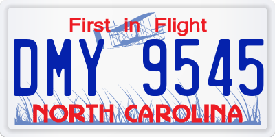 NC license plate DMY9545