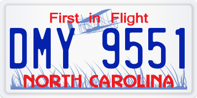 NC license plate DMY9551