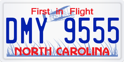 NC license plate DMY9555