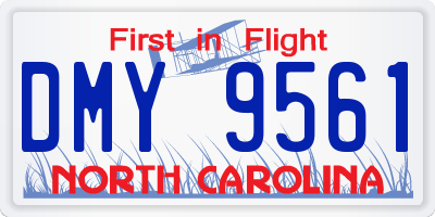 NC license plate DMY9561