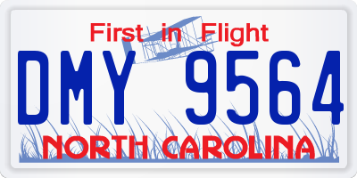 NC license plate DMY9564