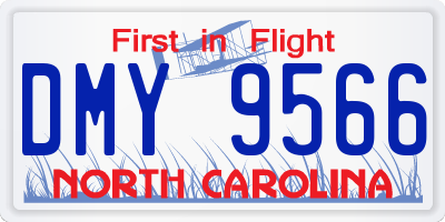 NC license plate DMY9566