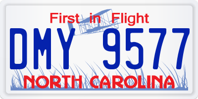 NC license plate DMY9577