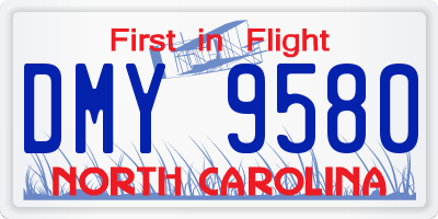 NC license plate DMY9580