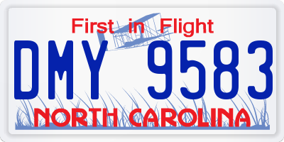 NC license plate DMY9583