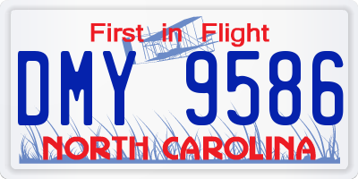 NC license plate DMY9586