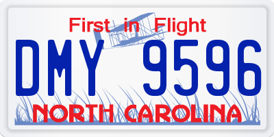 NC license plate DMY9596