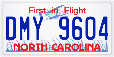 NC license plate DMY9604