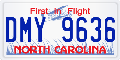 NC license plate DMY9636