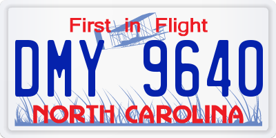 NC license plate DMY9640