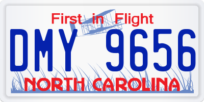 NC license plate DMY9656
