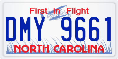 NC license plate DMY9661