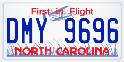 NC license plate DMY9696