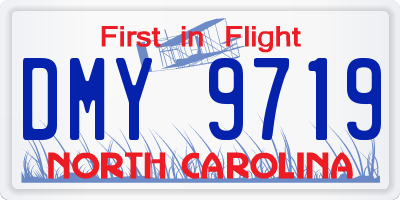 NC license plate DMY9719