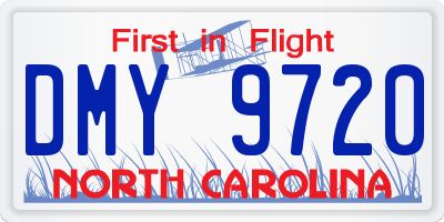 NC license plate DMY9720