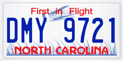 NC license plate DMY9721