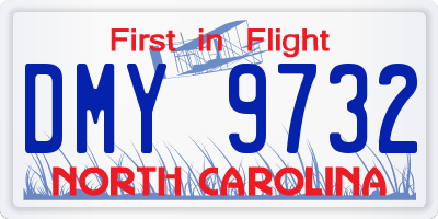 NC license plate DMY9732