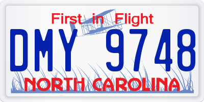 NC license plate DMY9748