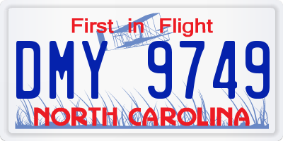 NC license plate DMY9749