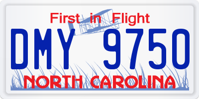 NC license plate DMY9750