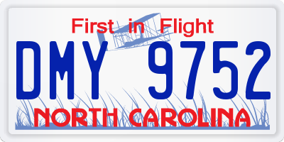 NC license plate DMY9752