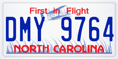 NC license plate DMY9764