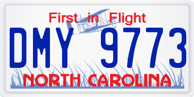 NC license plate DMY9773