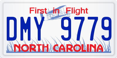 NC license plate DMY9779
