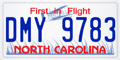 NC license plate DMY9783