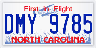 NC license plate DMY9785