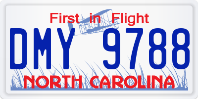 NC license plate DMY9788