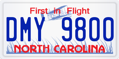 NC license plate DMY9800