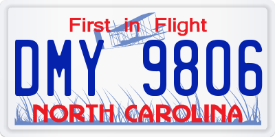 NC license plate DMY9806