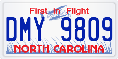 NC license plate DMY9809