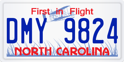 NC license plate DMY9824