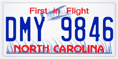 NC license plate DMY9846