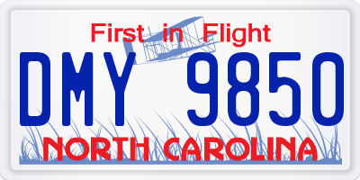 NC license plate DMY9850