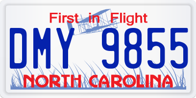 NC license plate DMY9855