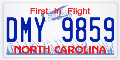 NC license plate DMY9859